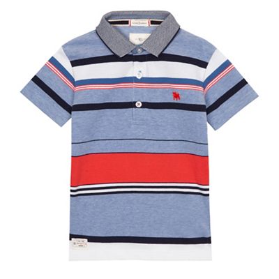 Boys' light blue striped polo shirt